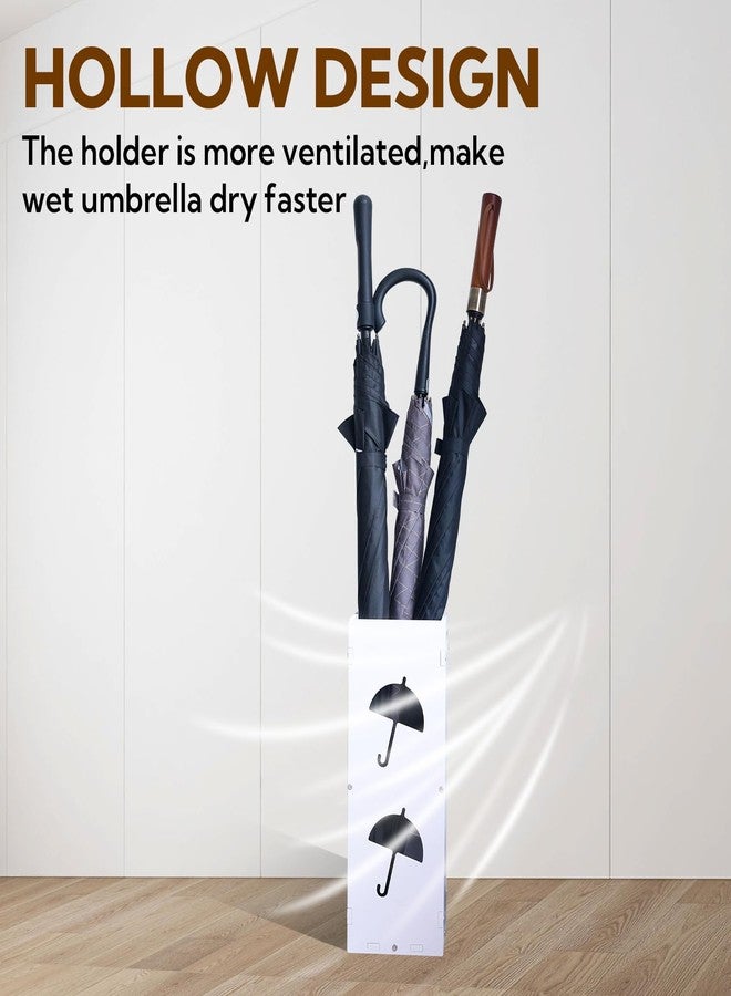 منظم مظلات مربع أبيض من لوكوبوند، حامل مظلات للمدخل، صندوق تخزين قائم بذاته للمنزل والمكتب والفندق - Image 3